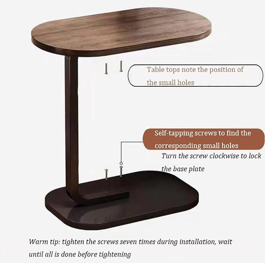 C-Shaped Sofa Side Table