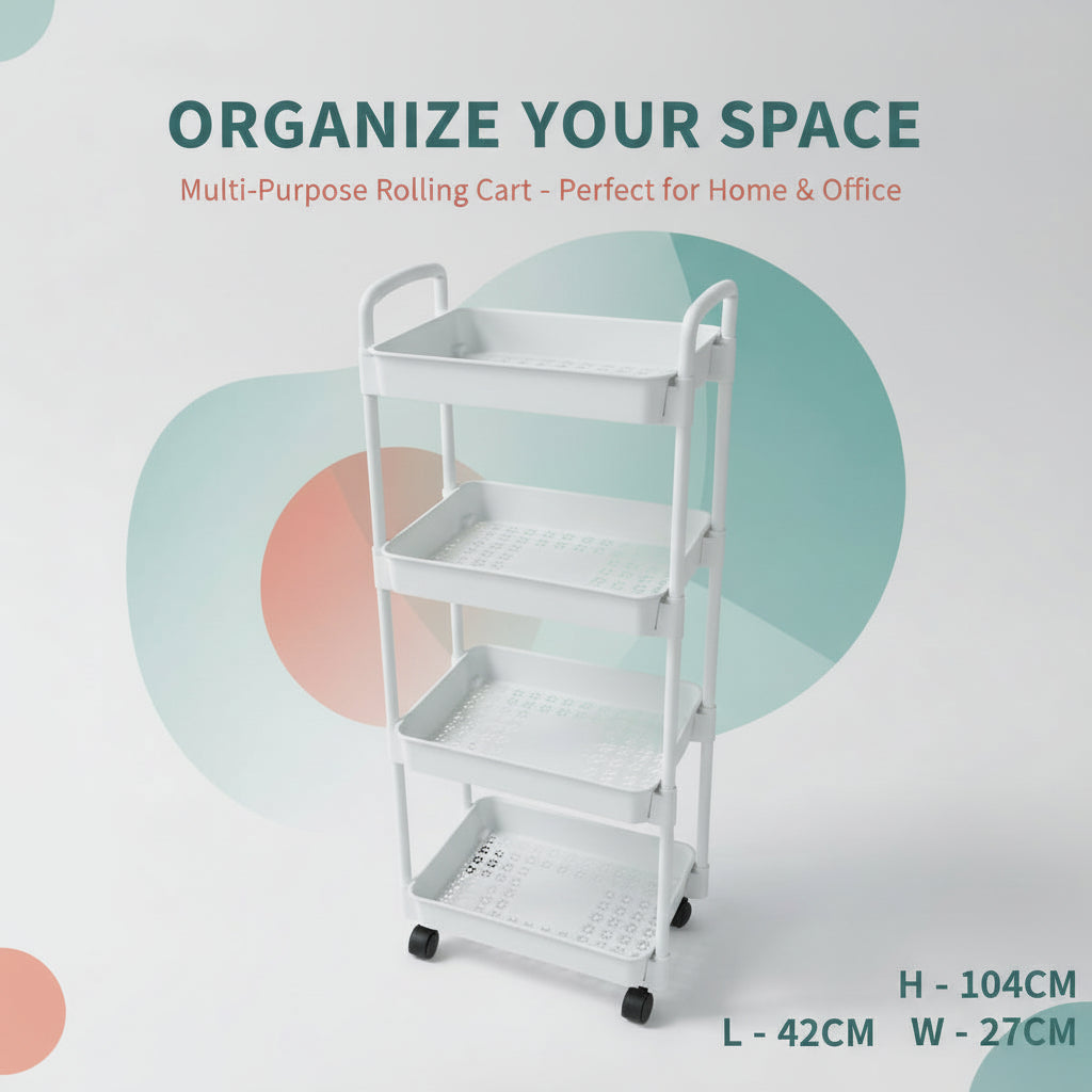 Multi-Purpose Rolling Cart – Perfect for Home, Office & Storage Organization