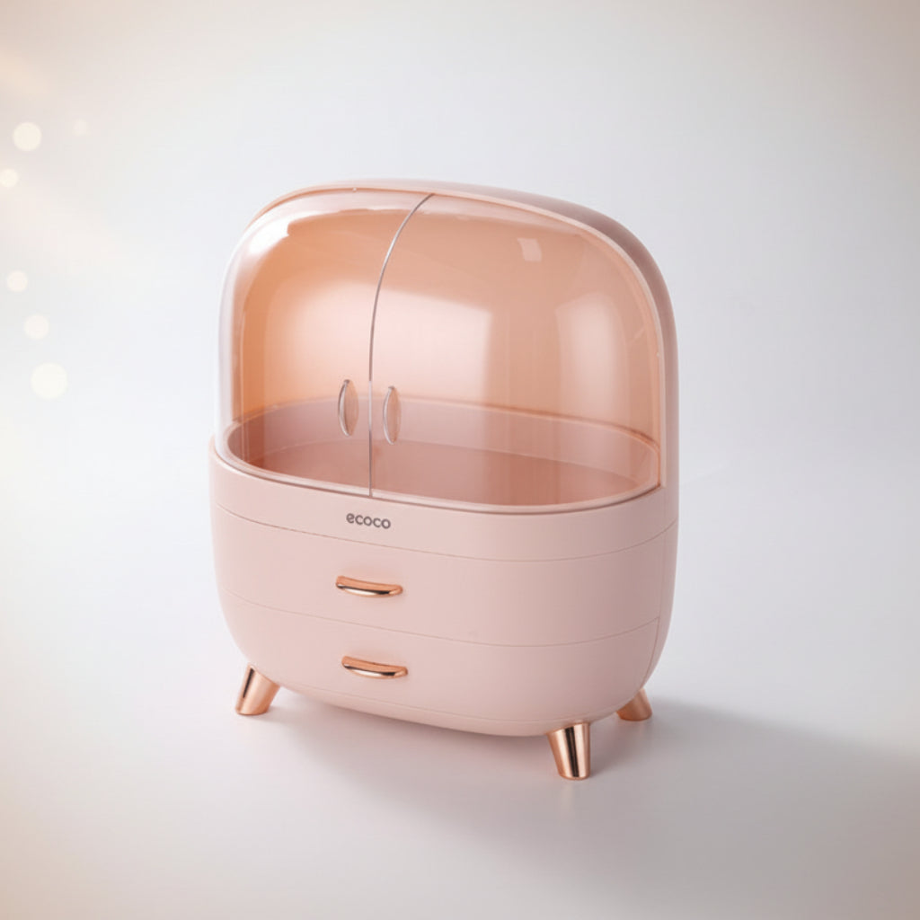 Ecoco Large-Capacity Cosmetic Storage Box – Dustproof & Waterproof Makeup Organizer