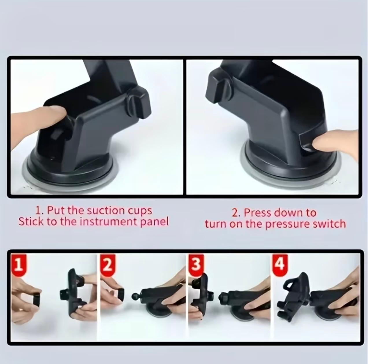 Adjustable Universal Car Phone Holder with Strong Suction Cup – Fits All Car Models