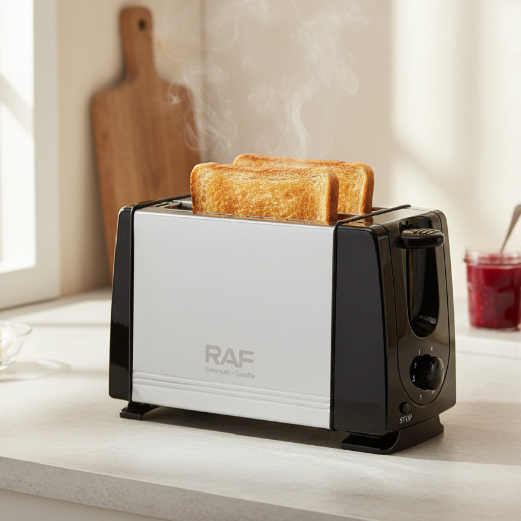2-Slice Electric Bread Toaster – Stainless Steel Breakfast Maker