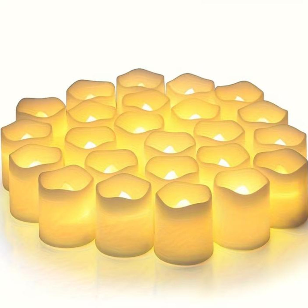 شموع LED عديمة اللهب للزينة الخارجية والسفر - أضواء الشاي الدافئة