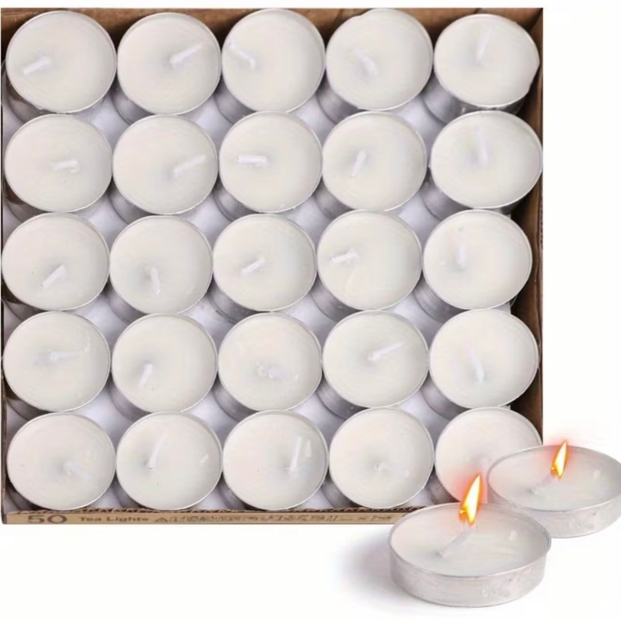 White Tea Light Candle – 50 Pieces