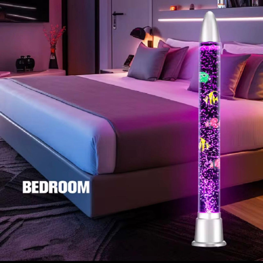 Fantasy LED Water Bubble Fish Tube Floor Lamp – 70 cm Sensory Aquarium Night Light