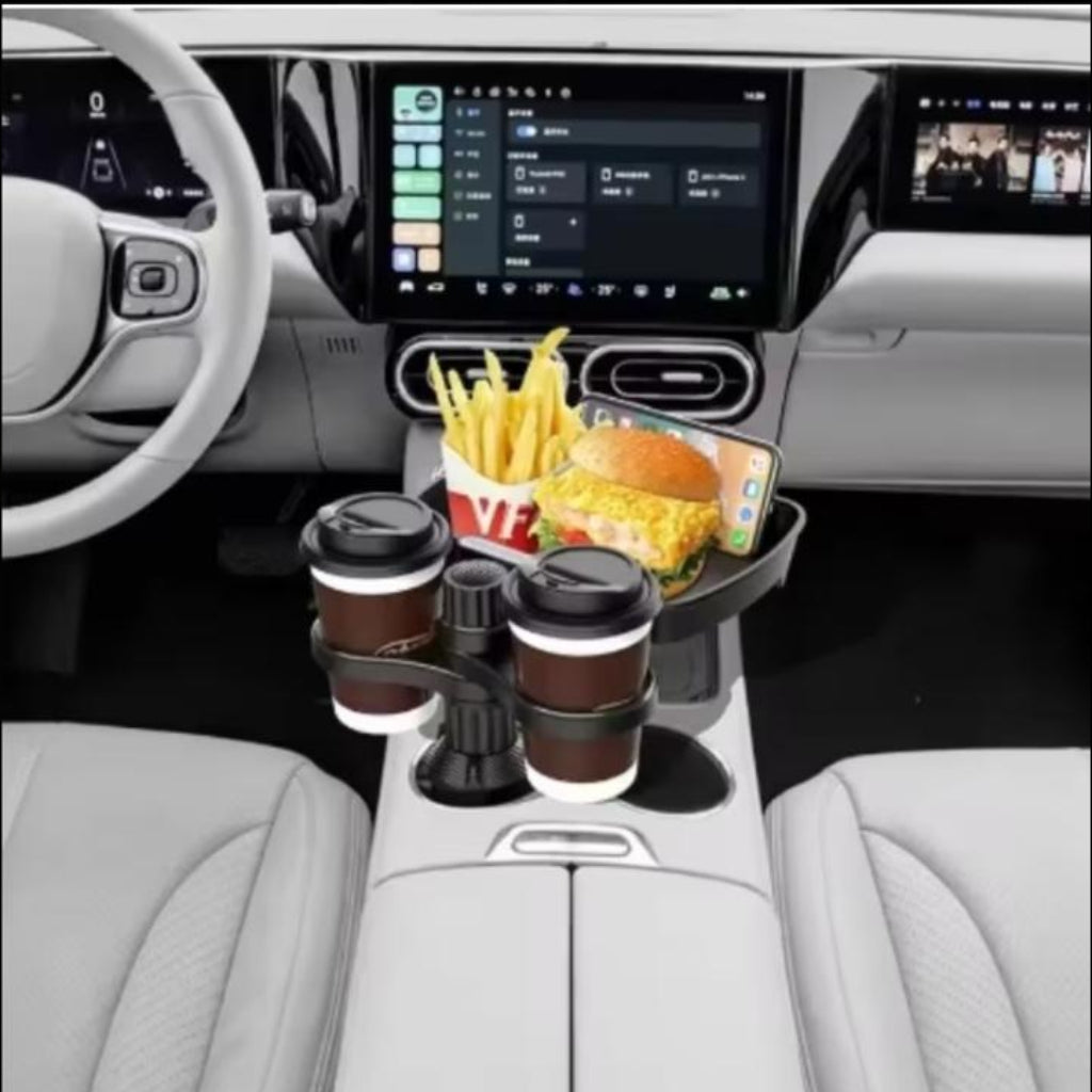 Universal Fit 3-in-1 Car Cup Holder Tray Set – Multifunction Vehicle Beverage Extender