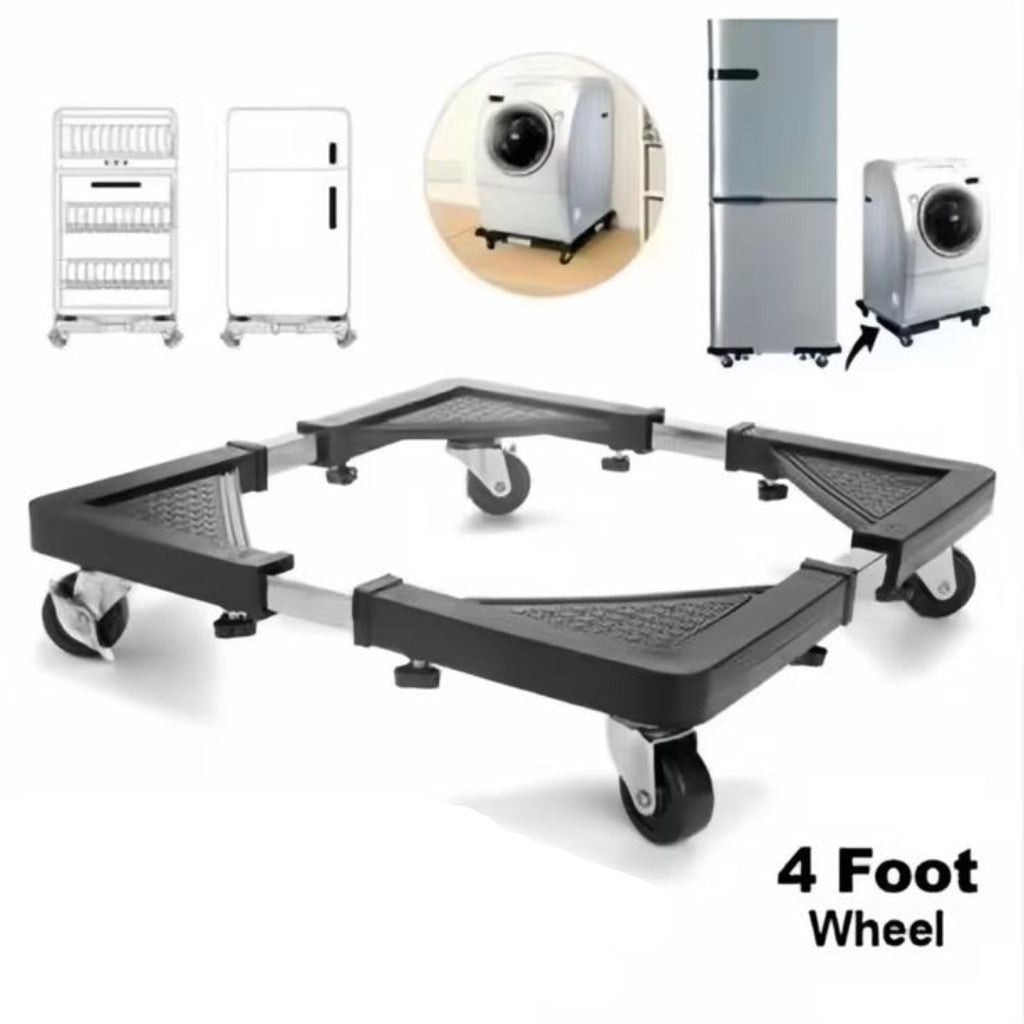 Adjustable Washing Machine & Refrigerator Mobile Base – Retractable Bracket Appliance Stand