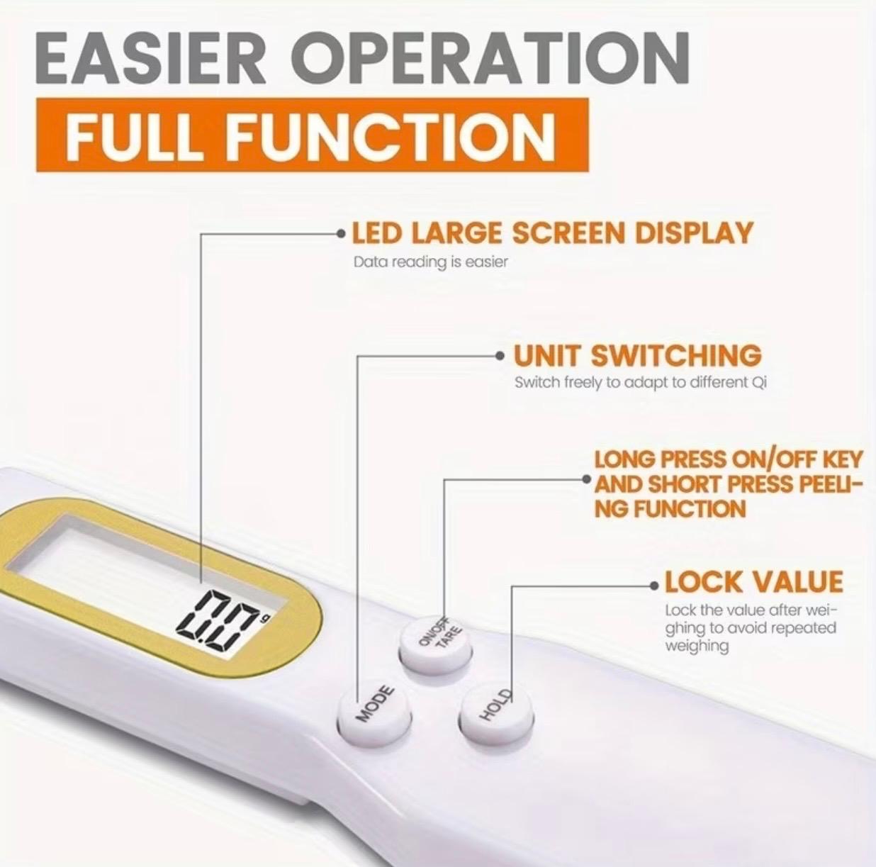 Digital Kitchen Scale – Measures 0.1g to 500g with LCD Display & Measuring Spoon
