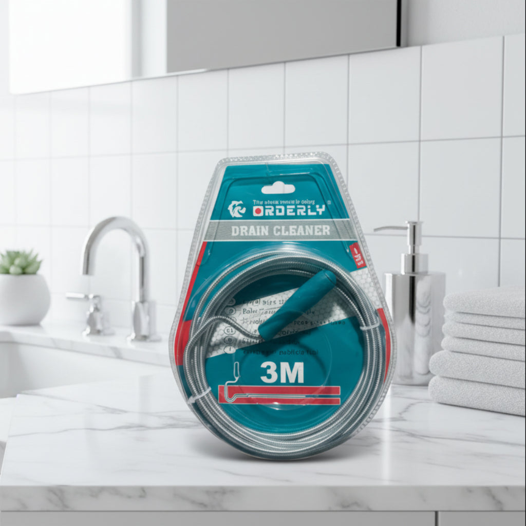 3M Corkscrew Drain Auger Probe – 6mm Flexible Spring Wire Pipe Unblocking Tool