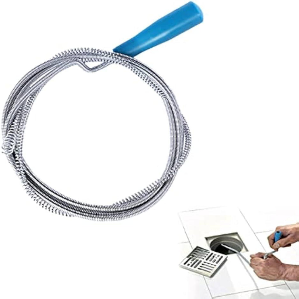 3M Corkscrew Drain Auger Probe – 6mm Flexible Spring Wire Pipe Unblocking Tool