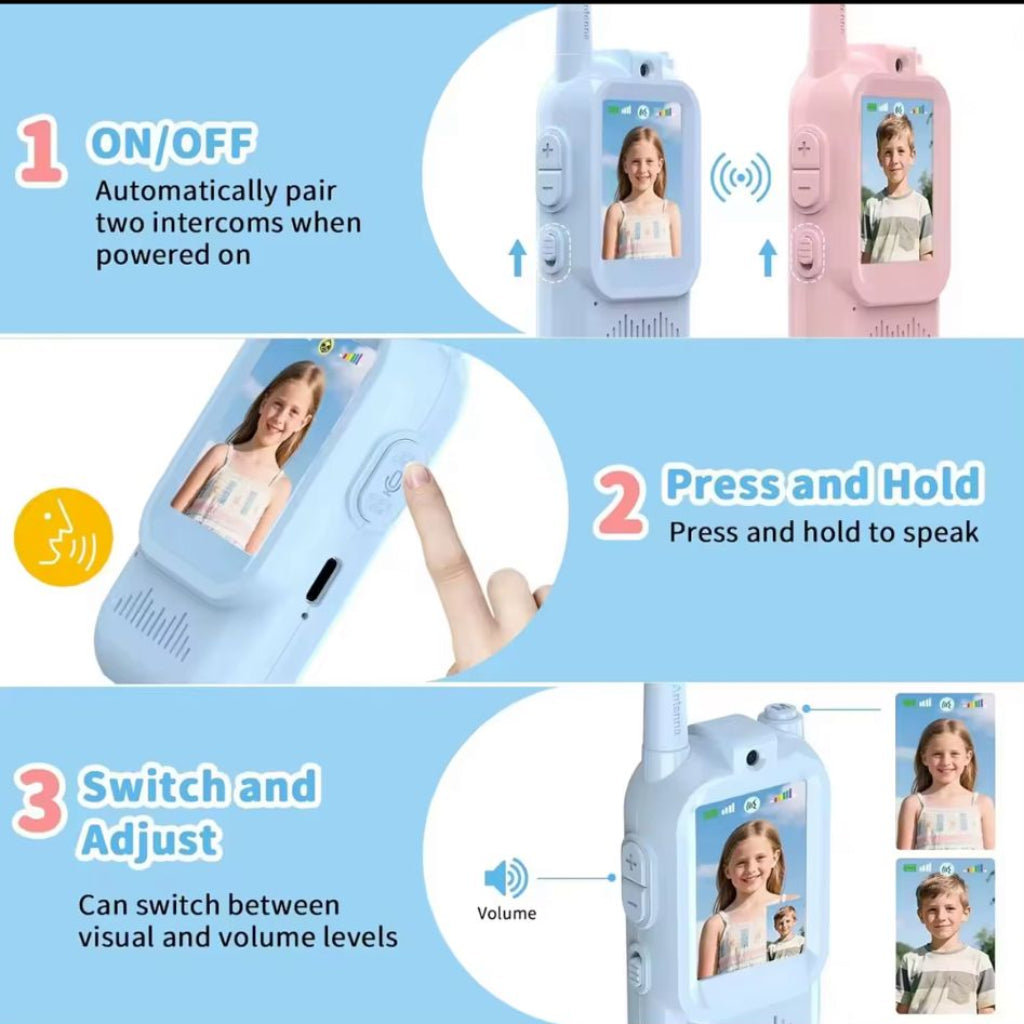 Children Video Walkie Talkie – Rechargeable Long-Range Kids Walkie Talkie