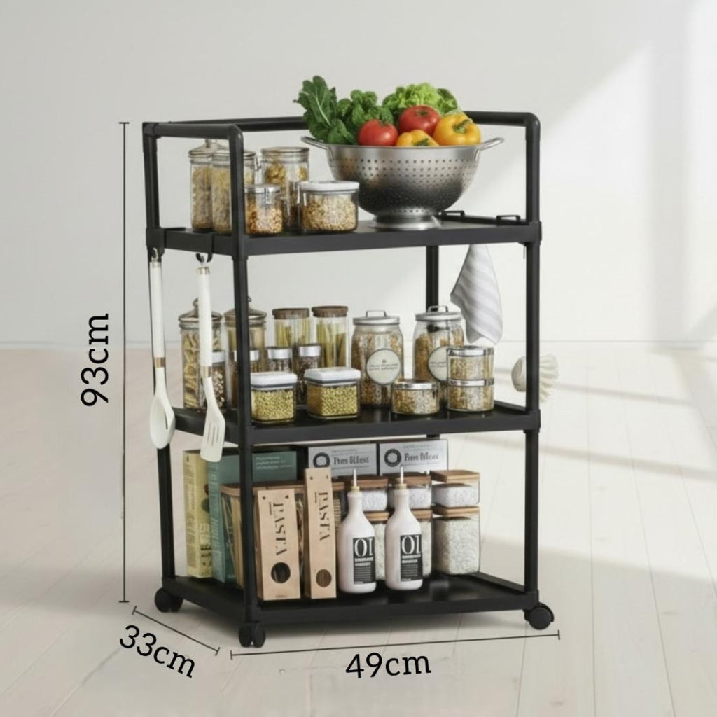 3-Layer Plastic Kitchen Rack – Multi-Purpose Storage Organizer