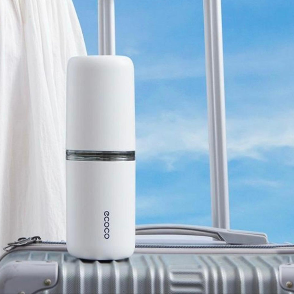Ecoco Portable Travel Toothbrush Case – Large Capacity Wash Cup & Toothpaste Organizer