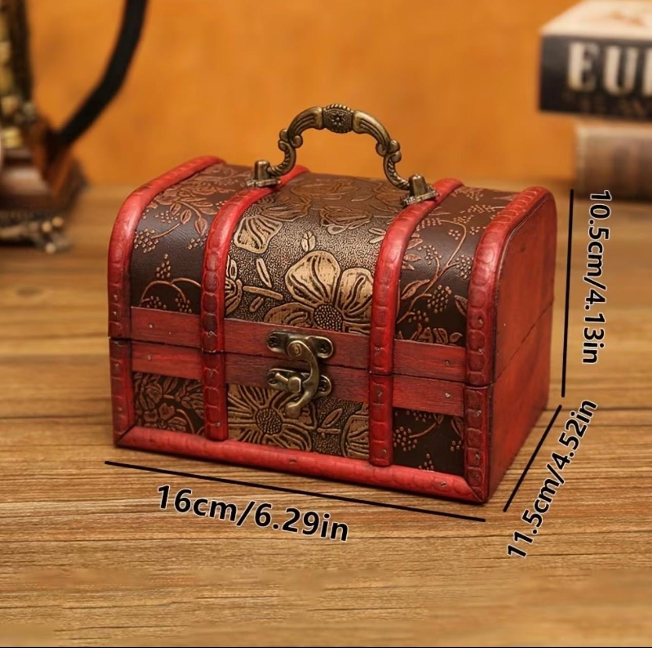 3PCS Vintage Floral Pattern Wooden Jewelry Box Set – Decorative Treasure Boxes