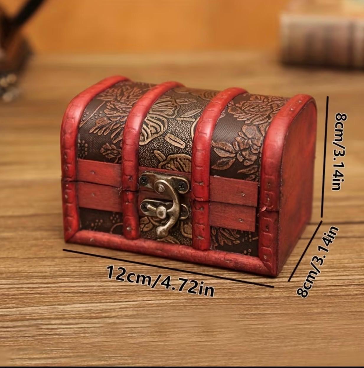 3PCS Vintage Floral Pattern Wooden Jewelry Box Set – Decorative Treasure Boxes