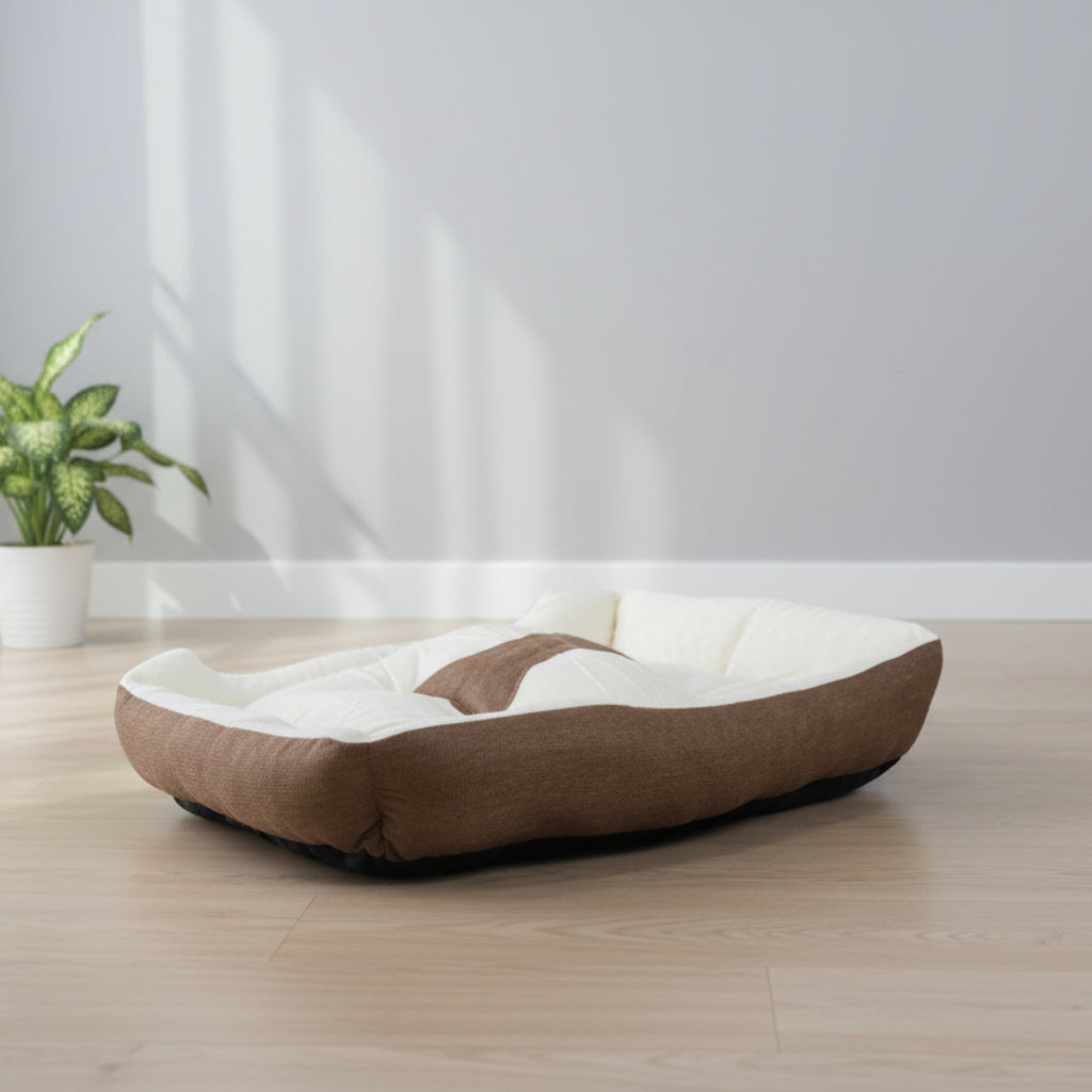 Luxurious Square Pet Bed for Large Dogs & Cats - Soft Polyester Fiber, Cozy Sleeping Sofa Mat, Pet House