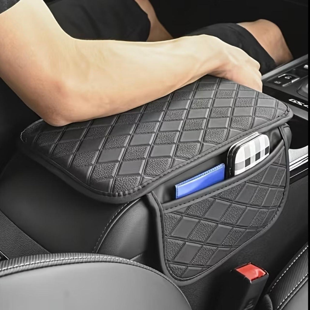 Car Armrest Pad with Side Storage Pockets