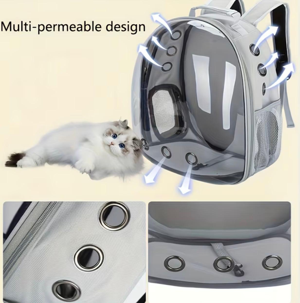 Pet Backpack – Breathable Transparent Travel Carrier for Cats & Small Dogs