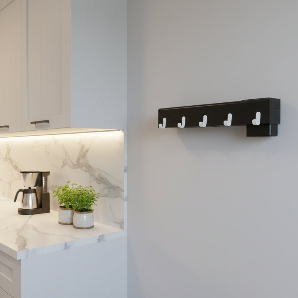 Wall-Mounted Multi-Hook Storage Rack – Space-Saving Organizer for Kitchen,