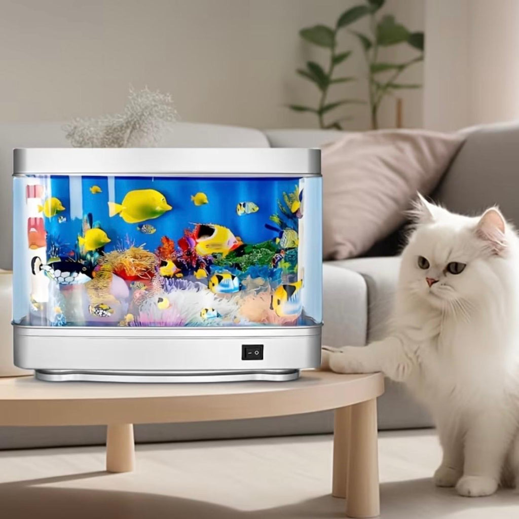 Aquarium with 3-Pin Plug – Simulated Swimming Fish & Coral Reef Light