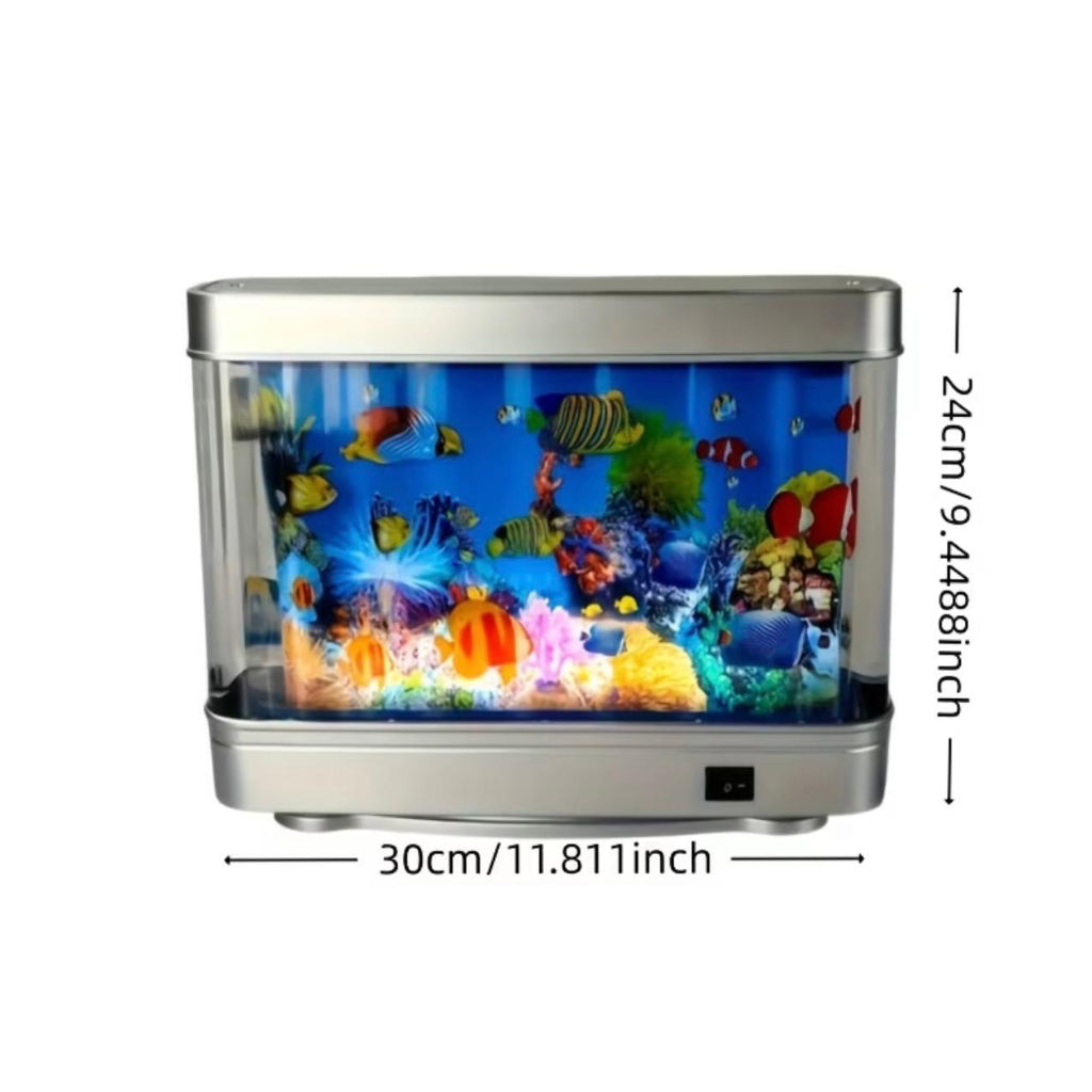 Aquarium with 3-Pin Plug – Simulated Swimming Fish & Coral Reef Light