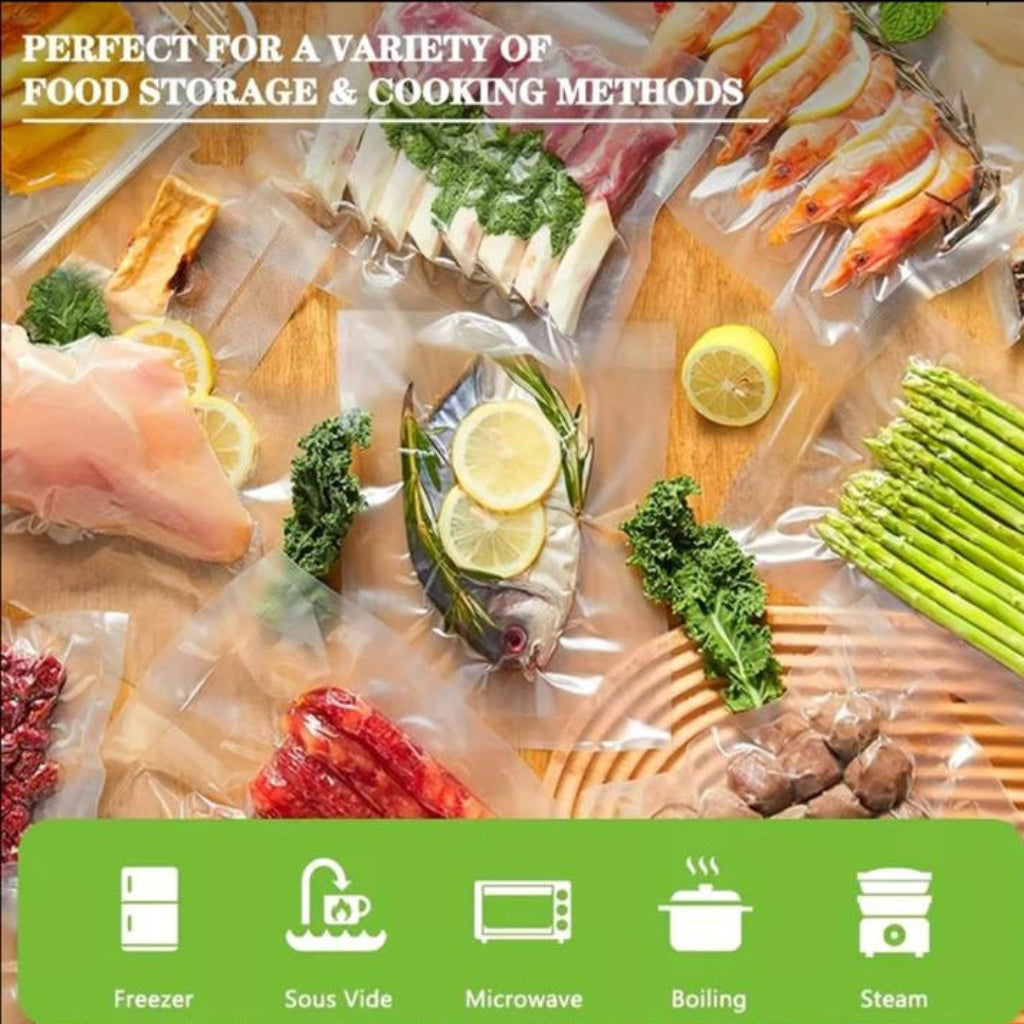 20pcs Vacuum Seal Food Storage Bags – Airtight Kitchen Vacuum Sealer Bags for Meat, Fruits & Vegetables
