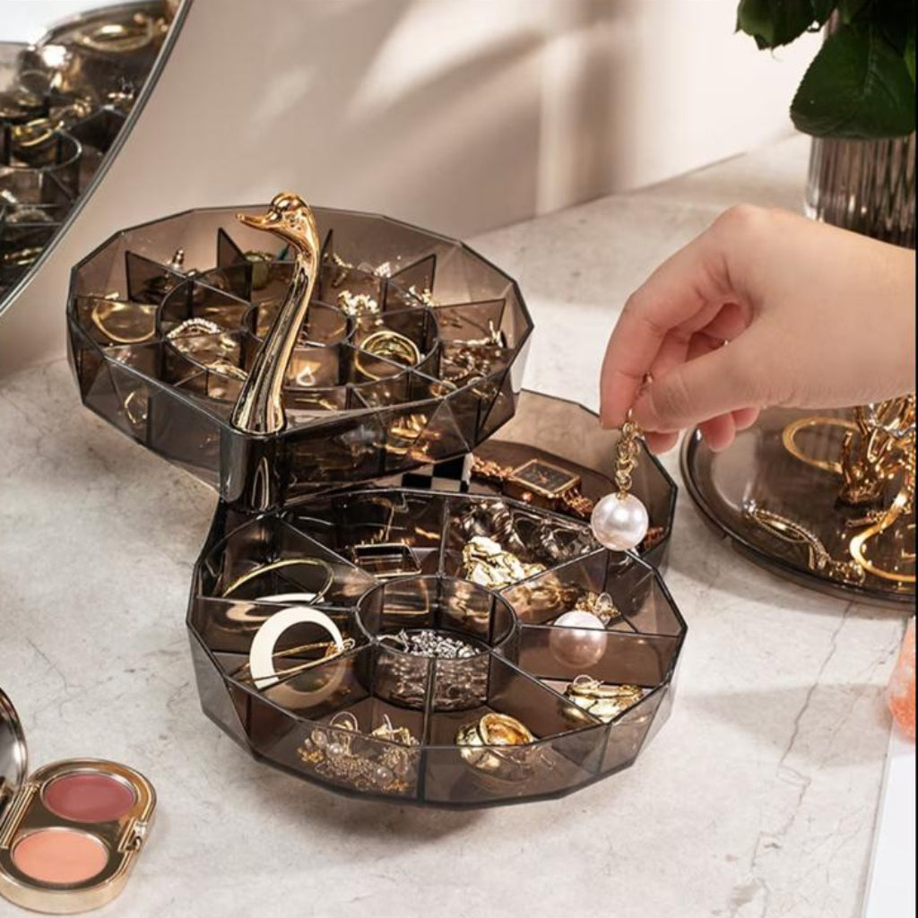 Desktop Jewelry Box – Large Capacity Earrings & Accessories Storage, Stylish Gift Organizer