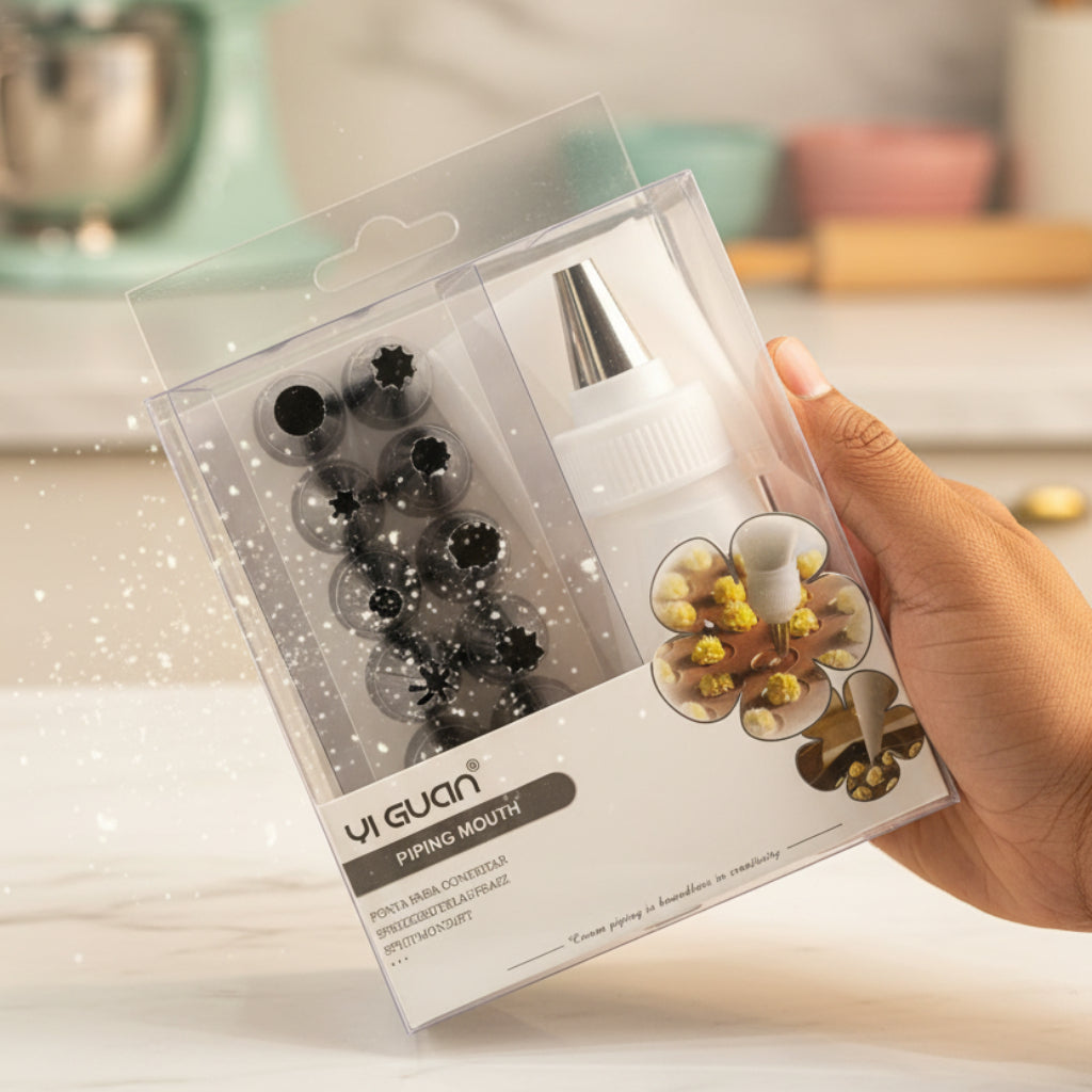 Cake Decorating Piping Nozzle Set – Icing Tips with Reusable Cream Piping