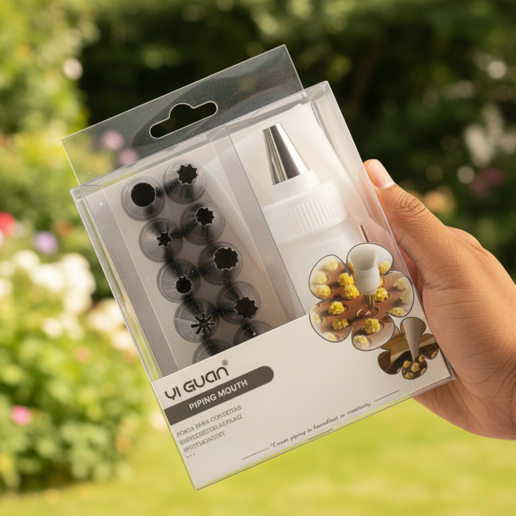 Cake Decorating Piping Nozzle Set – Icing Tips with Reusable Cream Piping