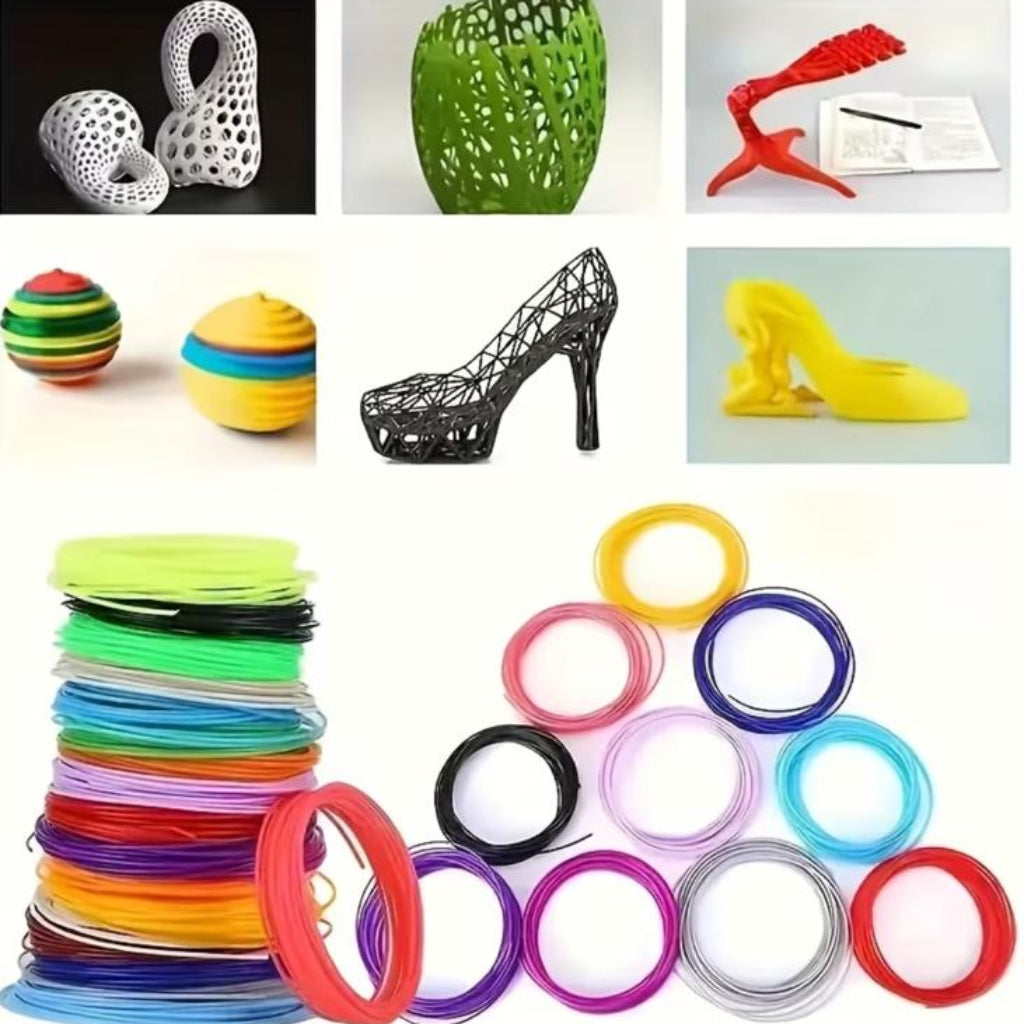 3D Pen PLA Filament Refill Pack – 10 Colors, 5M Each