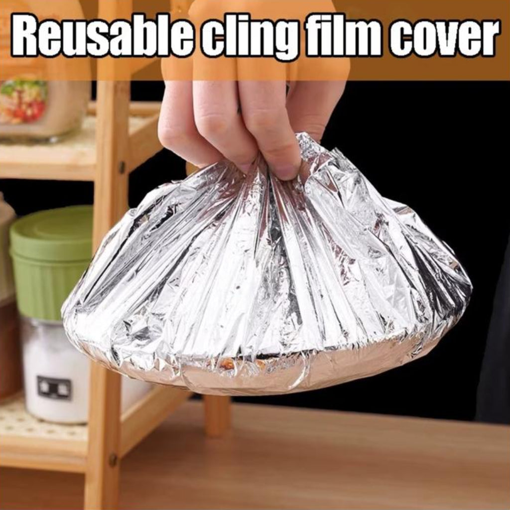 30 pcs Reusable Aluminum Foil Elastic Food Covers – Freshness Preservation Lids for Bowls & Plates