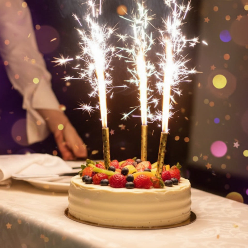 Birthday Cake Sparkler Candles – Colorful Firework Cake Toppers for Party Celebration