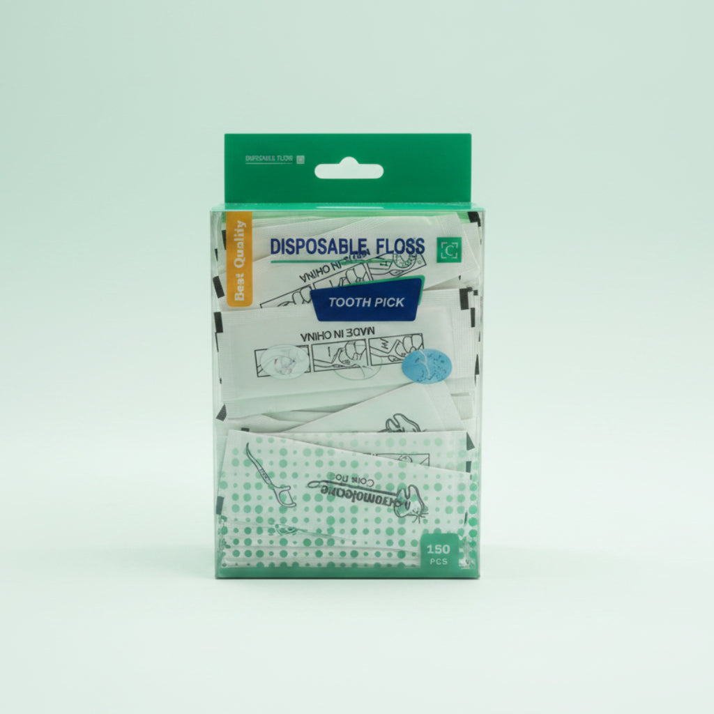 Disposable Dental Floss Tooth Picks 150 PCS,Oral Care Floss Picks for Teeth Cleaning & Hygiene