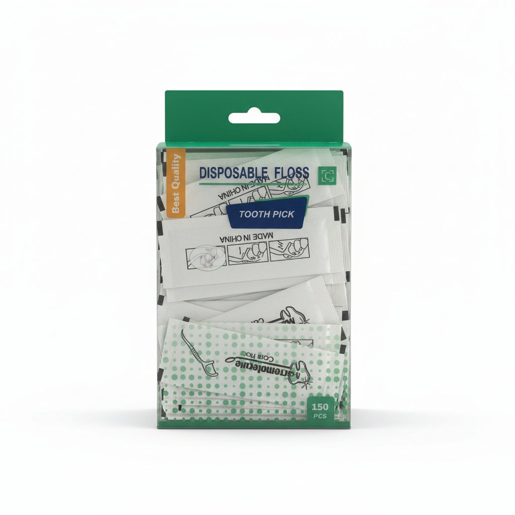 Disposable Dental Floss Tooth Picks 150 PCS,Oral Care Floss Picks for Teeth Cleaning & Hygiene