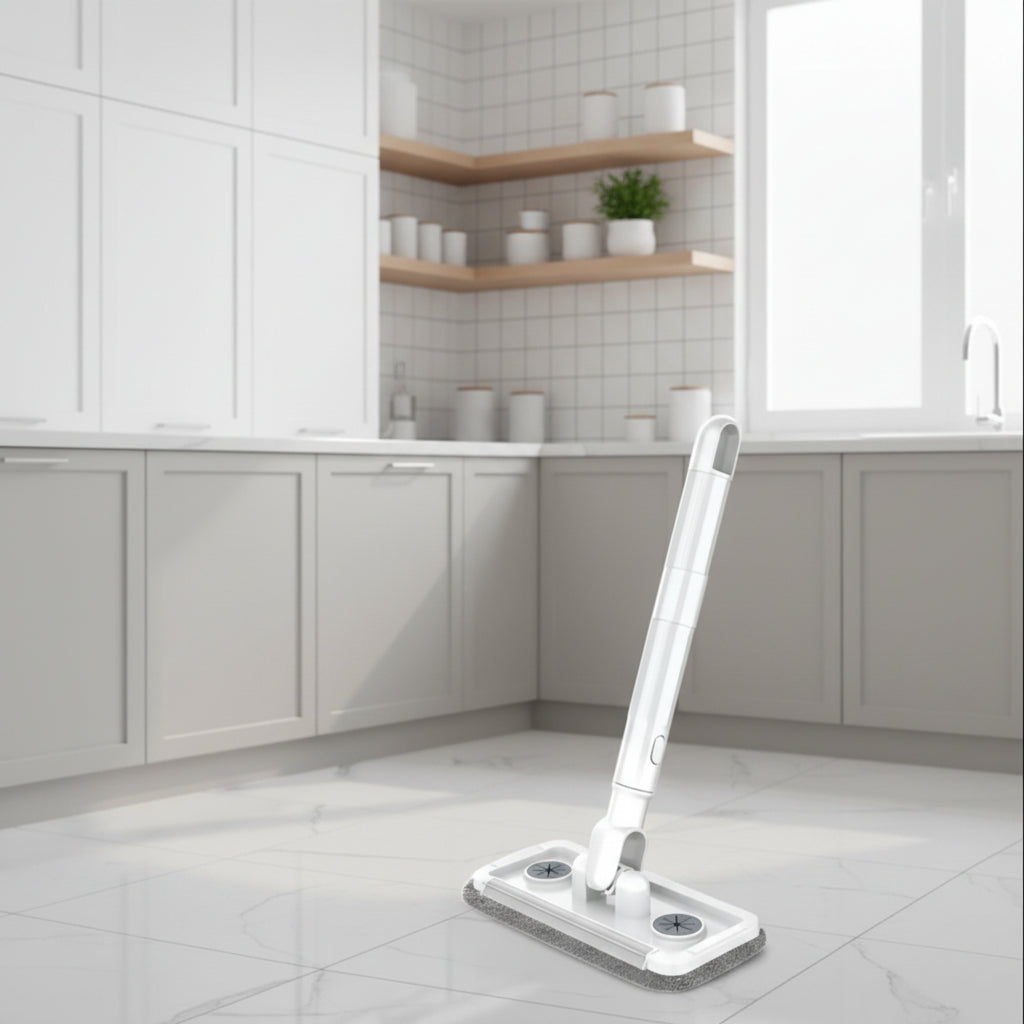 Mini Microfiber Flat Mop with 360° Rotating Head | Adjustable Handle Floor, Wall & Window Cleaner | Reusable Pads for Tile, Glass & Marble