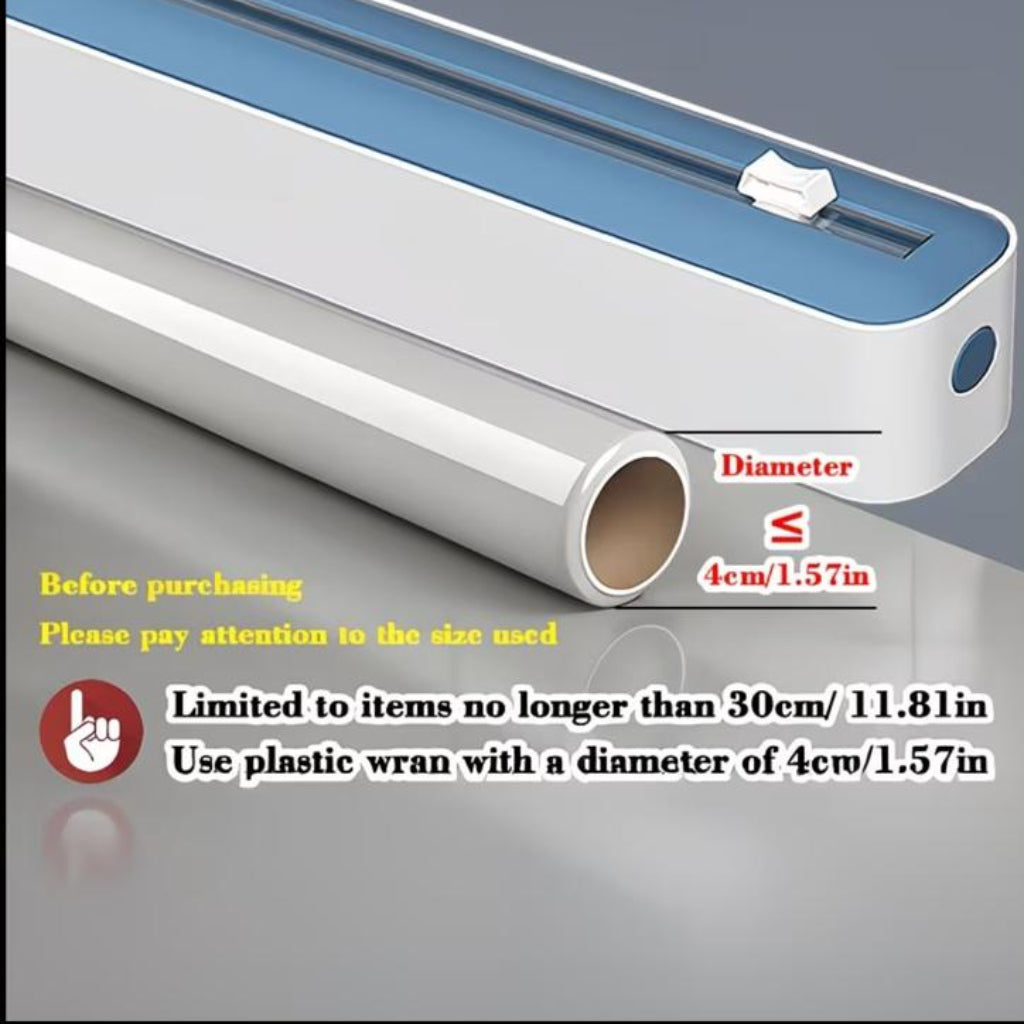 Plastic Wrap Cutter & Sealer | Multi-Function Kitchen Dispenser for Cling Film, Foil & Parchment