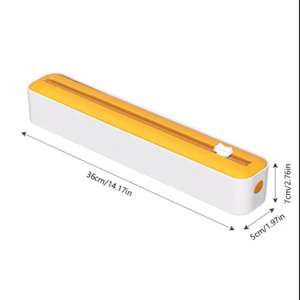 Plastic Wrap Cutter & Sealer | Multi-Function Kitchen Dispenser for Cling Film, Foil & Parchment