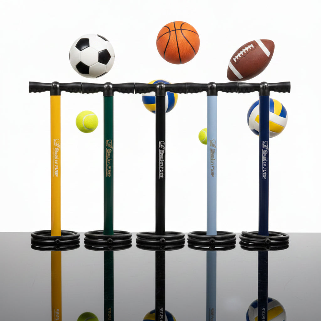 Portable Hand Air Pump with Dual Nozzle & Flexible Hose – Multi-Purpose Inflator for Balls,Sports Equipment