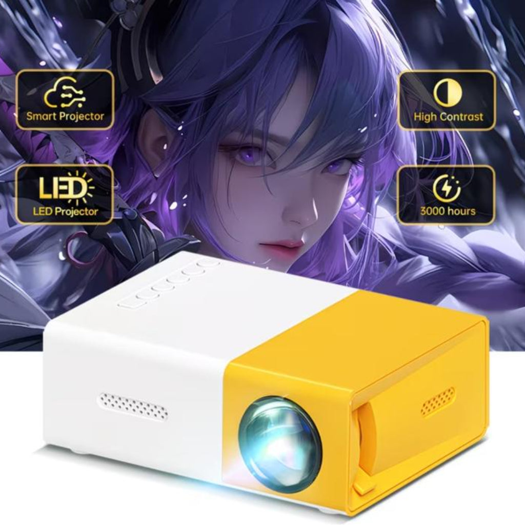 Portable HD Projector with Built-in Speaker – USB/AV Home Theater Projector