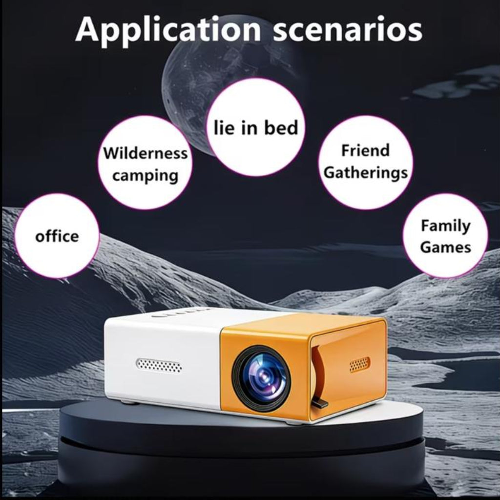 Portable HD Projector with Built-in Speaker – USB/AV Home Theater Projector