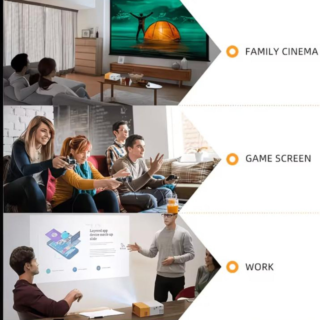 Portable HD Projector with Built-in Speaker – USB/AV Home Theater Projector