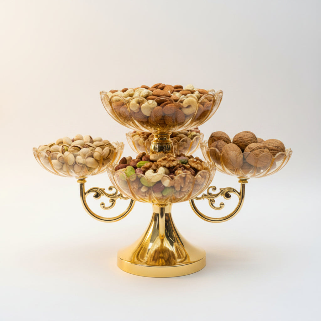 Fruit & Nuts Serving Stand – Multi-Layer Snack Organizer Tray
