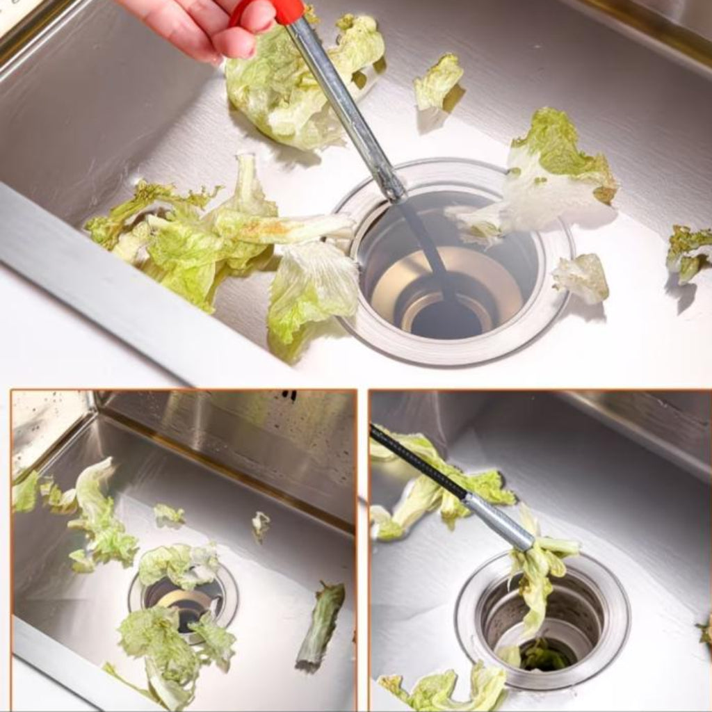 Pipe Hook Drain Cleaner – Manual Hair Catcher & Toilet Clog Remover Tool