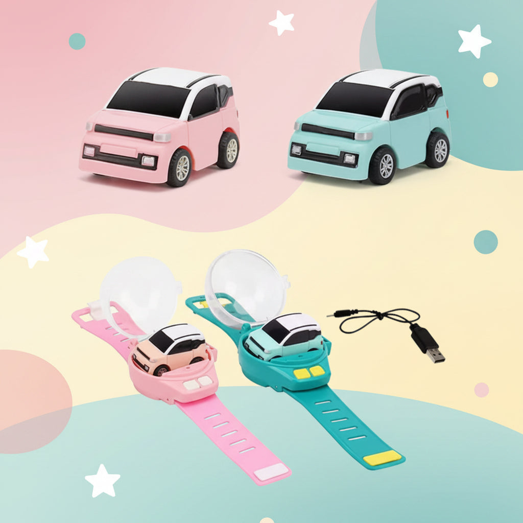 Mini Car Watch Toy – USB Rechargeable Racing Watch for Kids