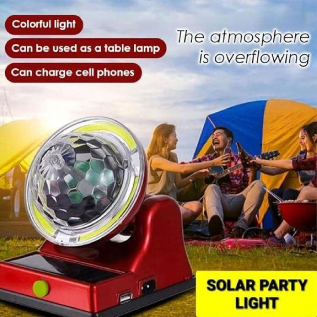 Solar Powered Emergency Light with Multi-Color LED Lighting