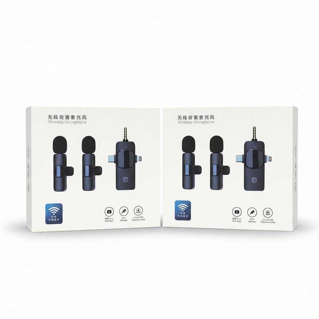 3-in-1 Wireless Microphone with Noise Reduction – USB-C Rechargeable