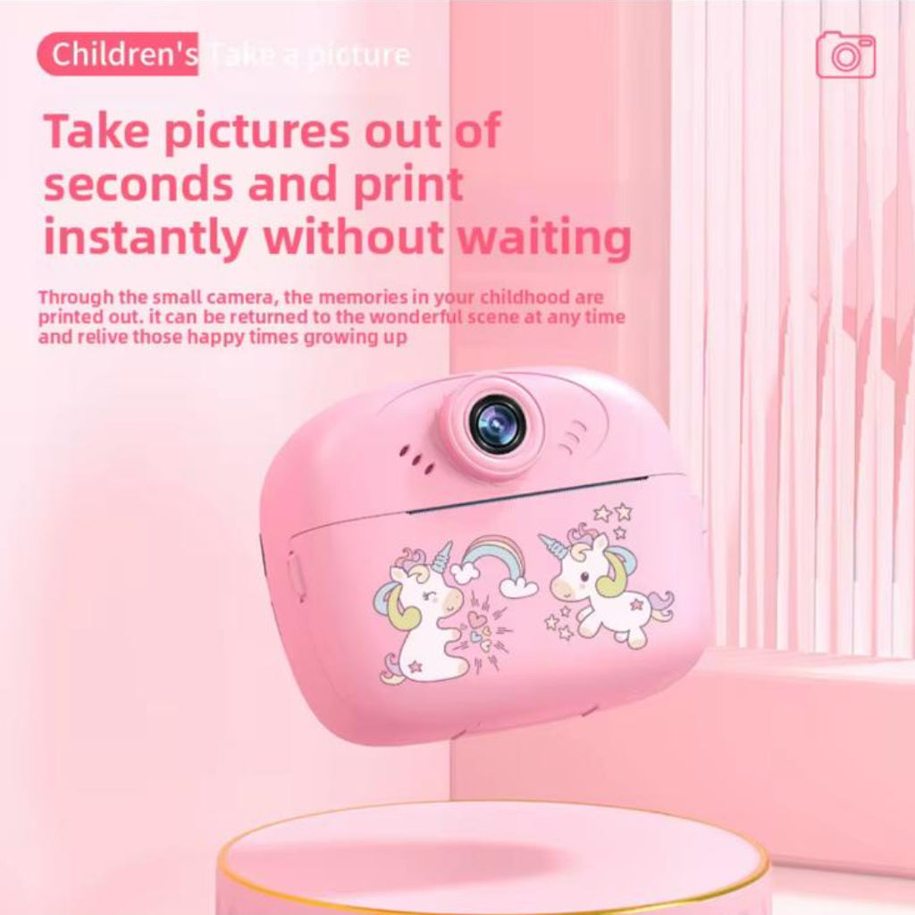 Kids Instant Print Camera – Unicorn Cartoon Digital Camera for Children