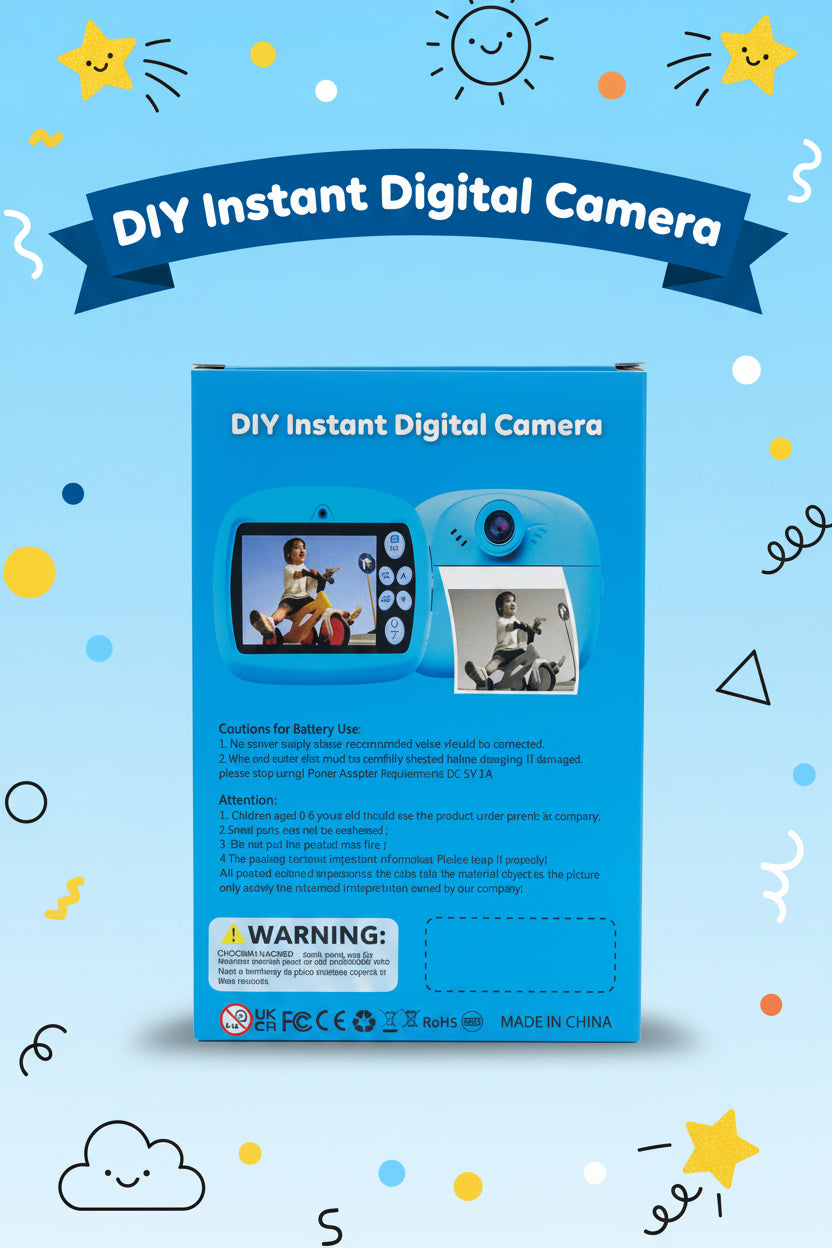 Kids Instant Print Camera – Unicorn Cartoon Digital Camera for Children