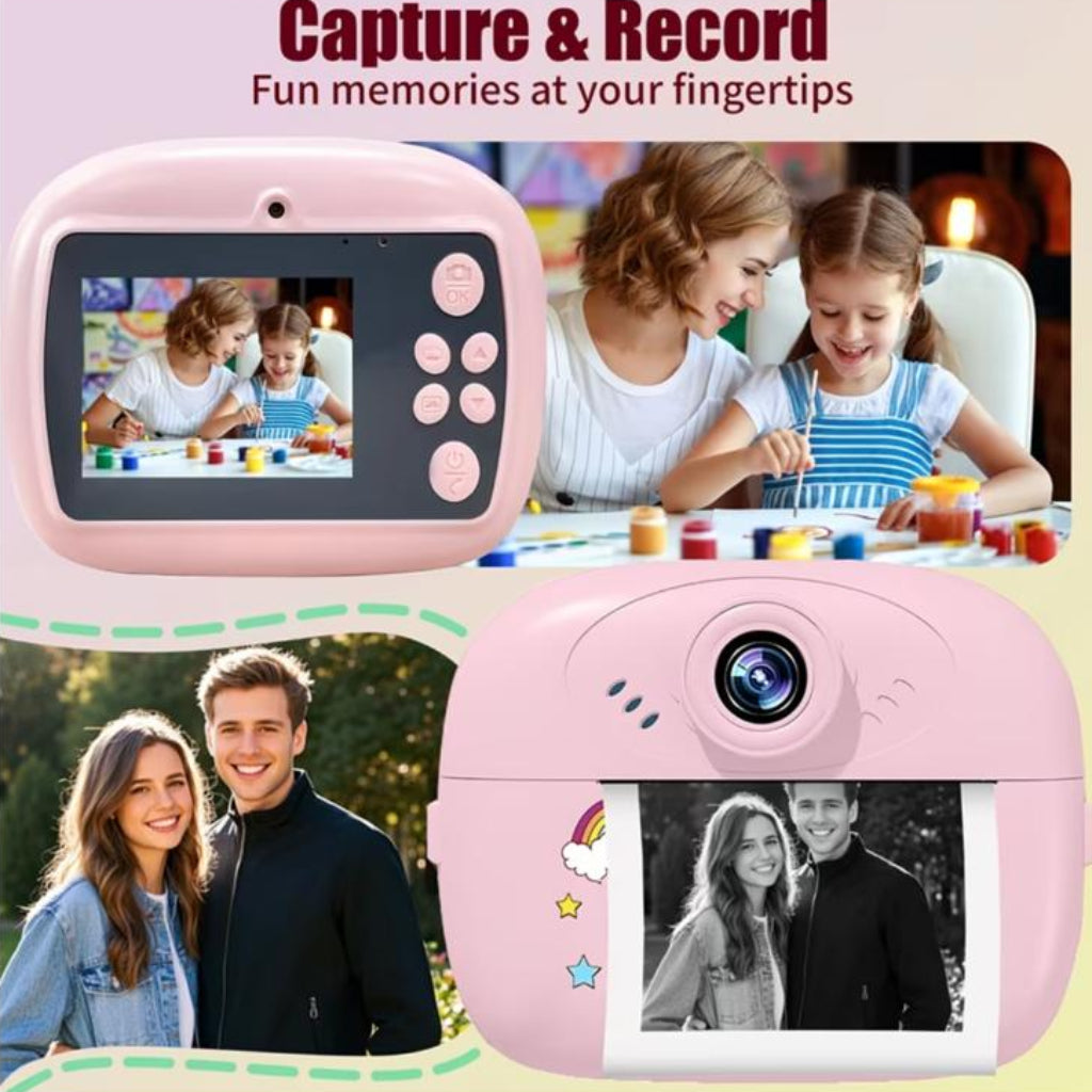 Kids Instant Print Camera – Unicorn Cartoon Digital Camera for Children