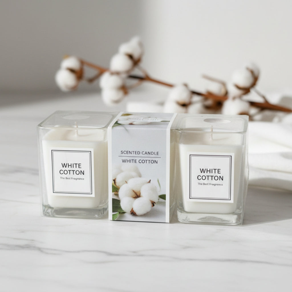 Luxury Scented Candle 2 pcs Set – Aromatherapy Glass Jar Candles for Home Decor