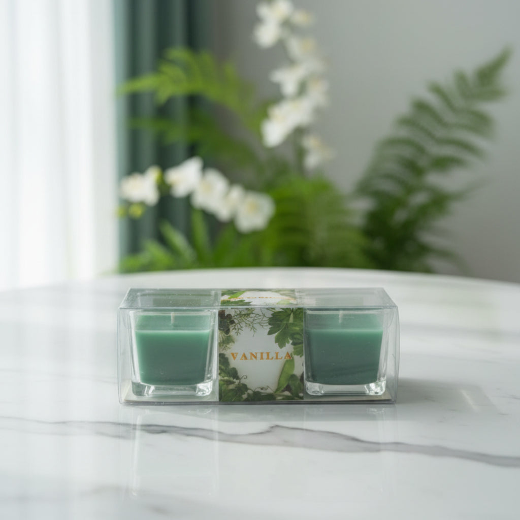 Luxury Scented Candle 2 pcs Set – Aromatherapy Glass Jar Candles for Home Decor